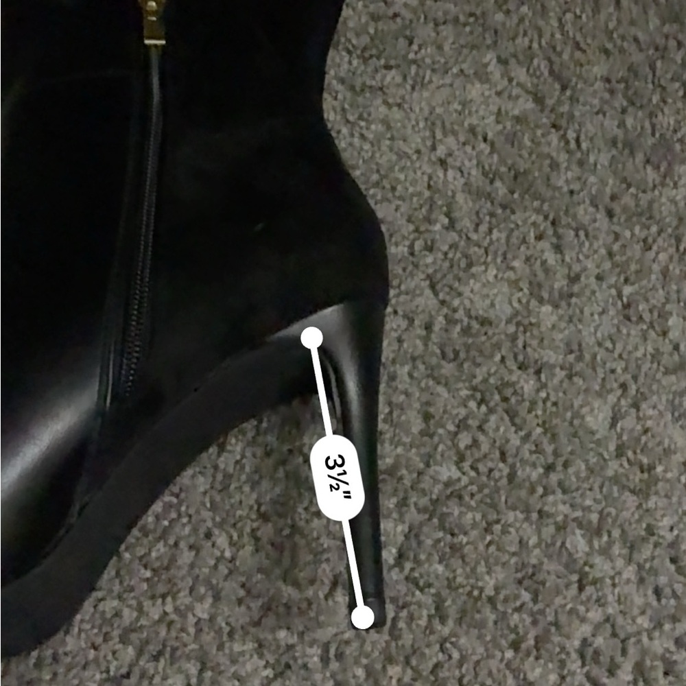 Black Suede & Leather Women's Boots - Picture 6 of 6
